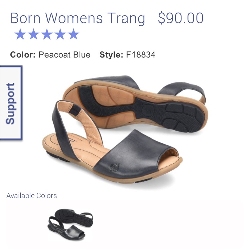 Born Trango leather sandal, blue.